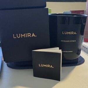 Lumira Sicilian Citrus Scented Candle - Black & Gold FULL SIZE NWT
